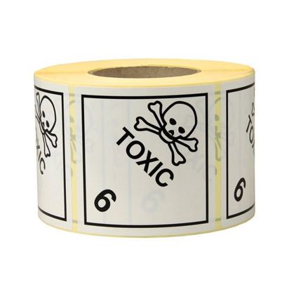 Toxische Gefahrgut-Etiketten 100 x 100 mm - Papier | Gefahrgutklasse 6.1