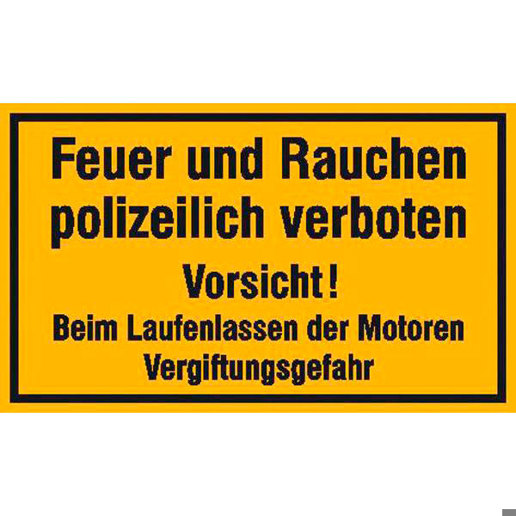 Vorsicht! Feuer und Rauchen verboten - Sicherheitsschild 30x20 cm