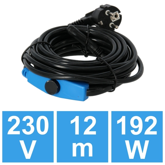 Frostsafe Heizkabel 12m - Rohrbegleitheizung mit 192 Watt Leistung