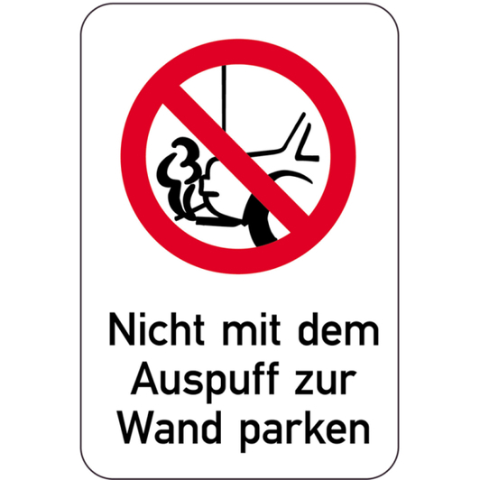Sonderschild: Parkverbot für Fahrzeuge mit Auspuff