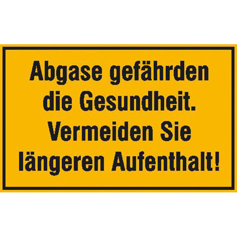 Hinweisschild: Abgase gefährden die Gesundheit - Alu, 30x20 cm