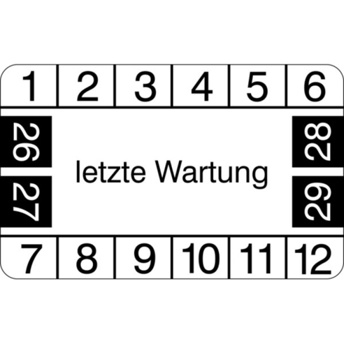 Prüfplaketten für letzte Wartung (4 Jahre) - Ohne Jahresfarbe | Gültig 2026-2029