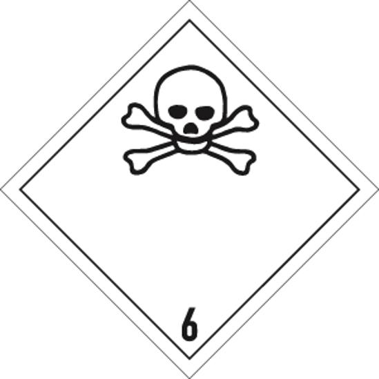 Gefahrzettel Klasse 6.1 - Aufkleber | Folie | 100x100 mm | 1000 Stück/Rolle