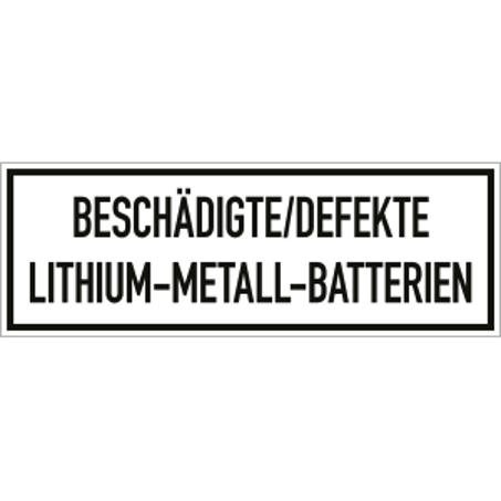 Aufkleber für beschädigte Lithium-Metall-Batterien | 500 Stück/Rolle | 148x52 mm | Gefahrgutzettel