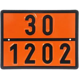 Schild Einstoff-Warntafel für Dieselkraftstoff & Heizöl | UN 30/1202 | Stahl | 400x300 mm - Gefahrgut Warntafel