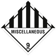 Gefahrgut-Etiketten 100 x 100 mm - Aufdruck/Symbol "Verschiedenes" - Gefahrgutklasse 9