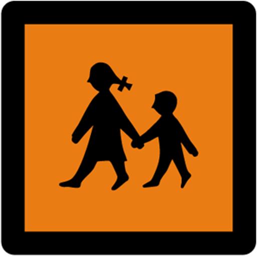 Reflektierendes Schulbusschild 600x600 mm - Magnetfolie in Orange (RA1)