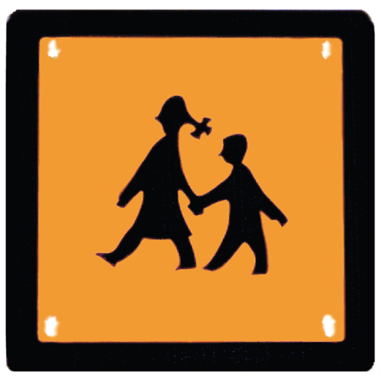 Schulbusschild Magnetfolie - Orange/Schwarz - 400 x 400 x 0,85 mm