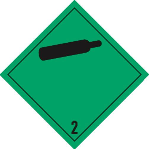 Aufkleber Gefahrzettel Klasse 2.2 - 100x100 mm - Folie - 1000 Stück/Rolle
