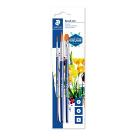 Blisterkarte mit 3 Künstlerpinseln - Borstenpinsel Set