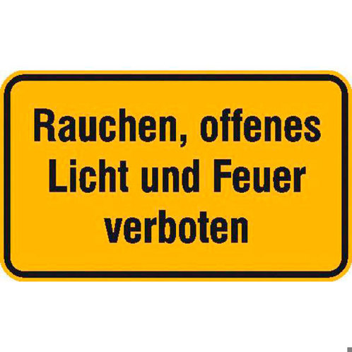 Hinweisschild "Rauchen, offenes Licht und Feuer" - Betriebskennzeichnung - Aluminium - 30x20 cm