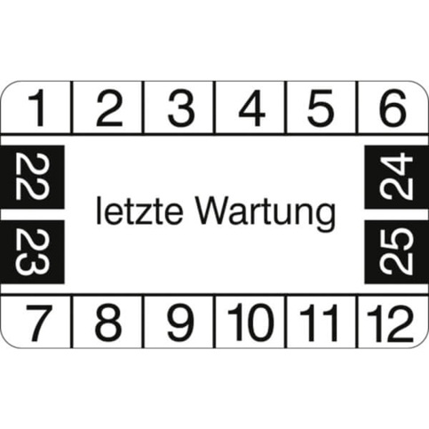 Prüfplakette ohne Jahresfarbe (4 Jahre) - Letzte Wartung 2022-2025