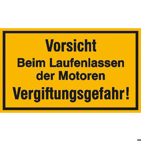Vorsicht! Hinweisschild für Tankanlagen und Garagen - Aluminium geprägt - 30x20 cm