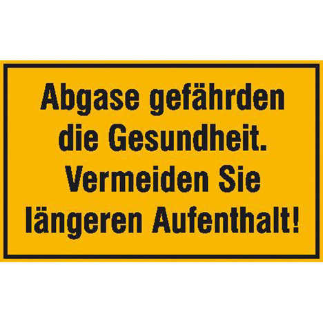 Hinweisschild "Abgase gefährden die Gesundheit" | Kunststoff | 40x25 cm