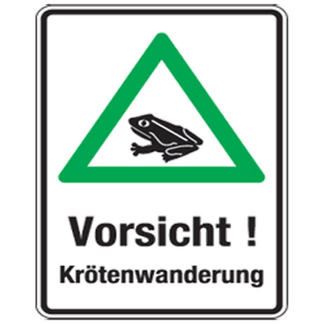 Umweltschutzschild 'Vorsicht! Krötenwanderung' – Nicht reflektierend