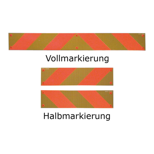 Vollmarkierung Heckmarkierungen nach ECE 70 für Zugmaschinen - Starre Kunststoff-Fassung
