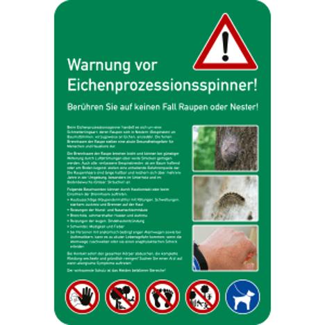 Warnschild: Achtung Eichenprozessionsspinner | Aluminium | 500 x 750 mm