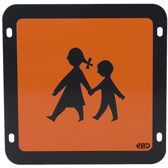 Aluminium Schulbusschild 40x40 cm - Starr, kaschiert mit Reflexfolie